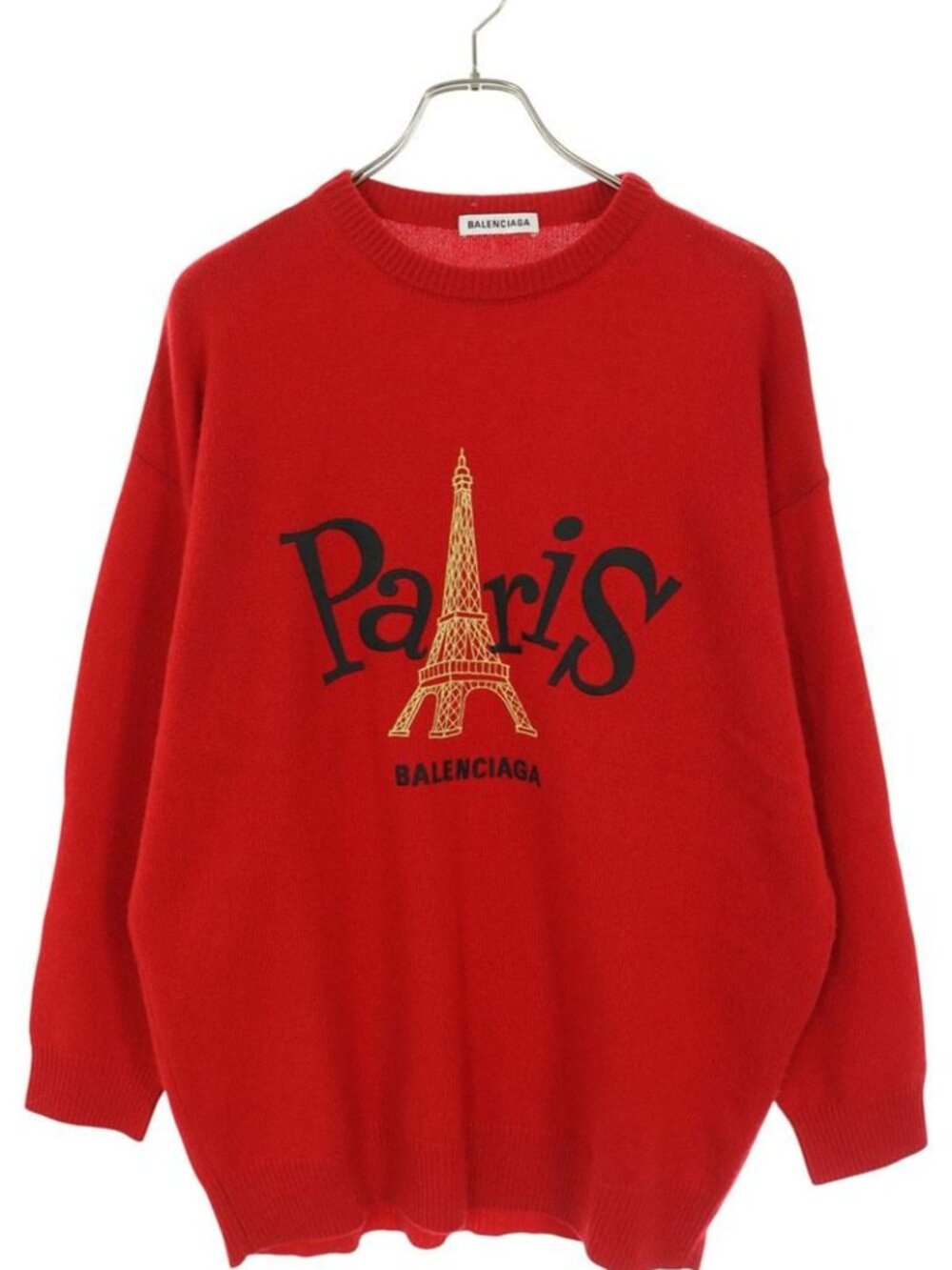 Balenciaga Paris Embroidered Cashmere Knit Sweater